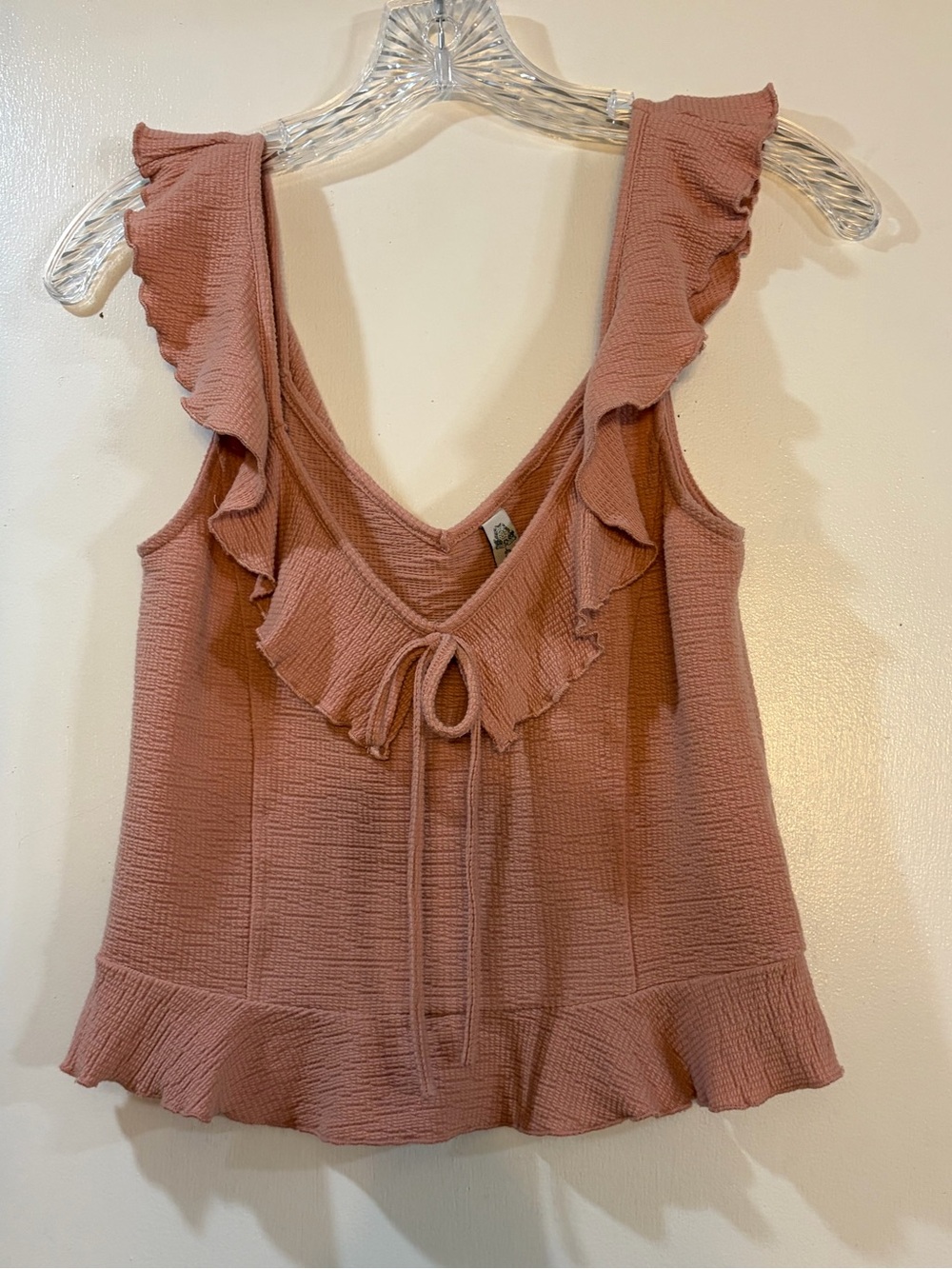 American Rag Ruffled Tie Front Tank Top Womens Sz Small